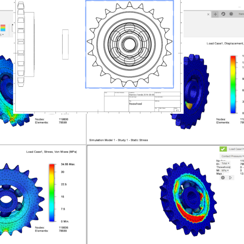 Design and and various simulated analyses of the freewheel